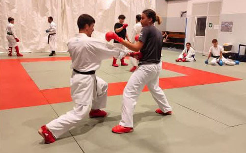 Dragon Karate Team - allievo e maestro sul tappeto